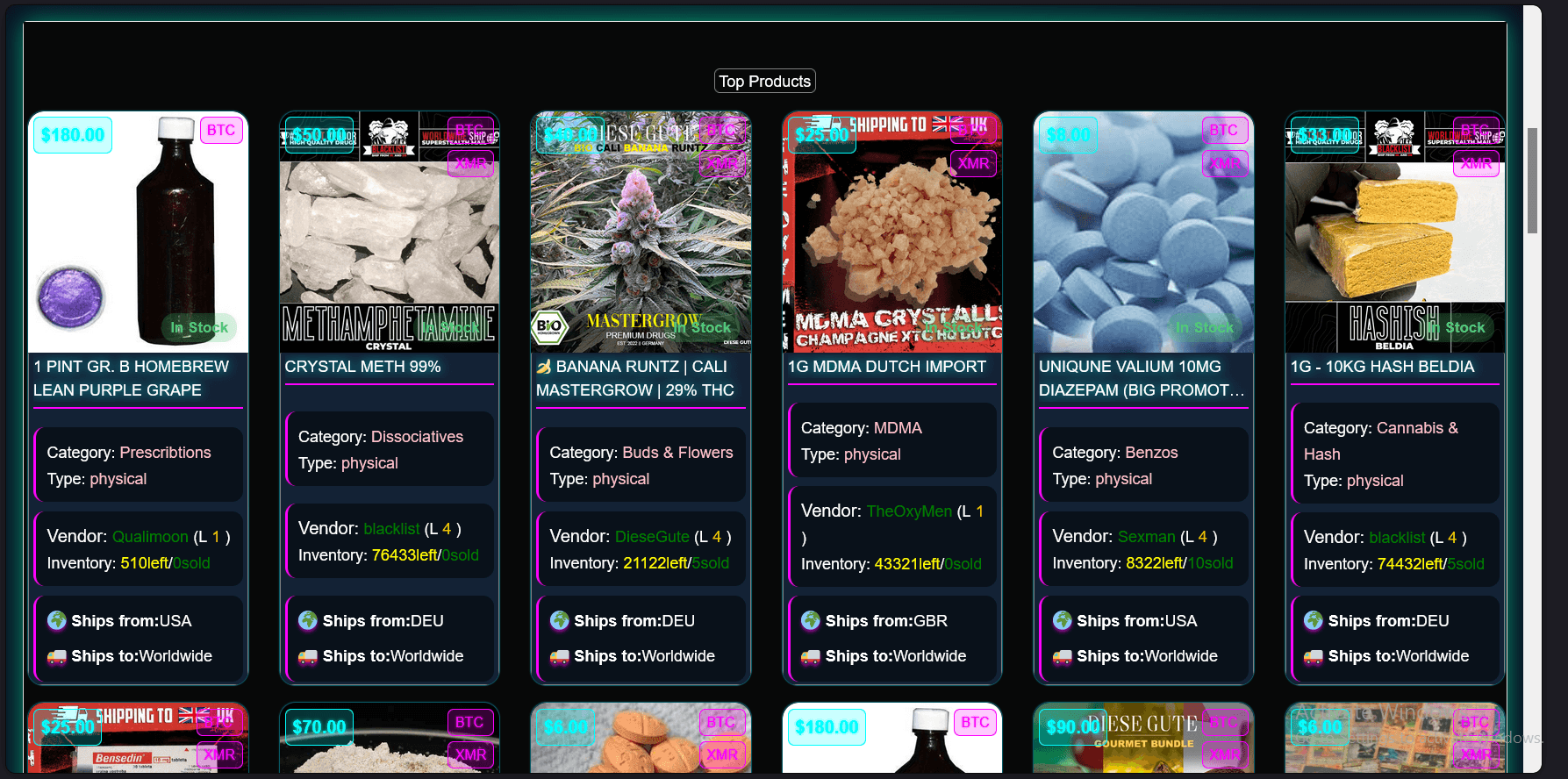 Avalon Market: Secure Darknet Marketplace