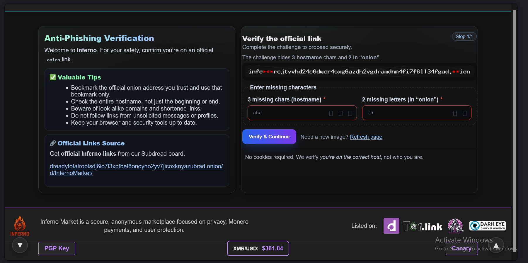 Inferno Phishing Protection